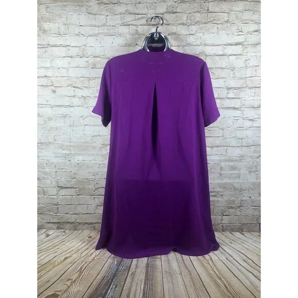 LUSH womens S lavender purple fold over front tunic blouse - Picture 8 of 10